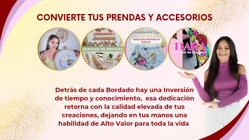 Pack de 4 Cursos de Bordado en Pedrería