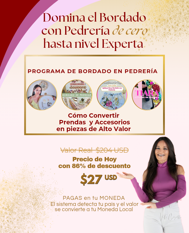 Domina el Bordado con Pedrería